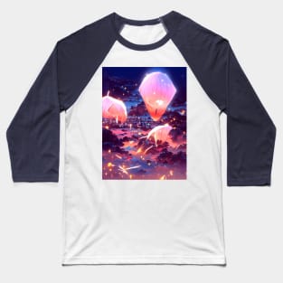 Prosperous Kongming Galaxy Sky Lanterns Baseball T-Shirt